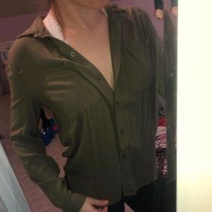 army green H&M button up - size 2